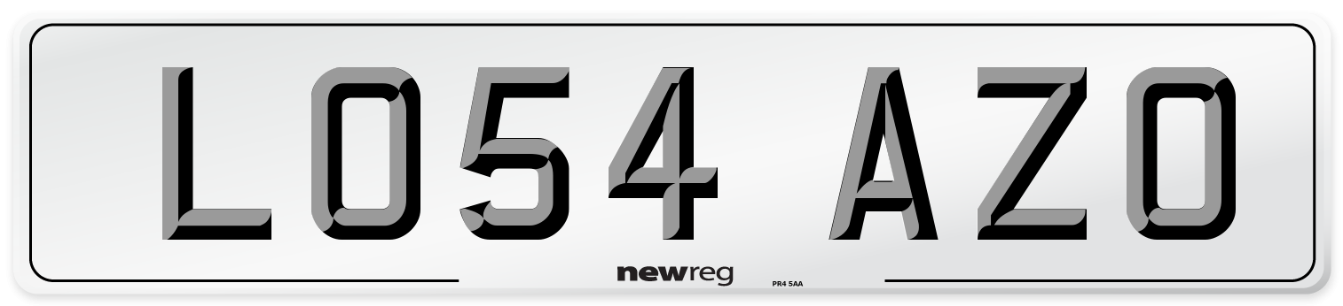 LO54 AZO Number Plate from New Reg